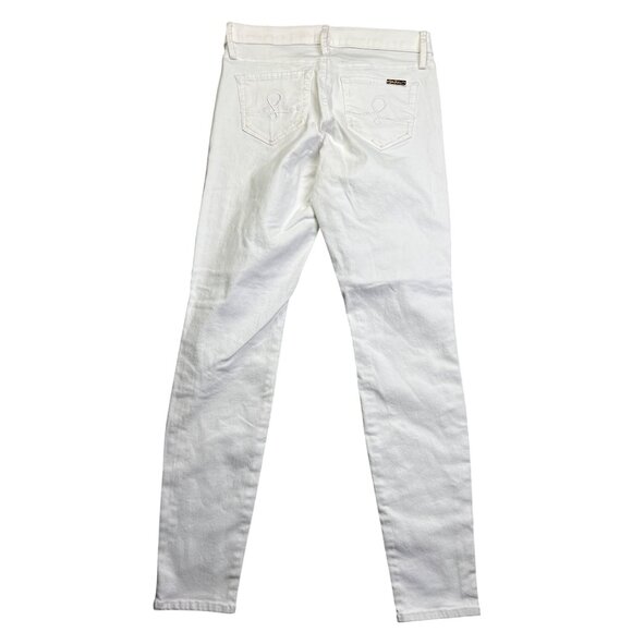 Women's White Mid-Rise Skinny Jeans Size 6 By Lilly Pulitzer - Picture 4 of 11